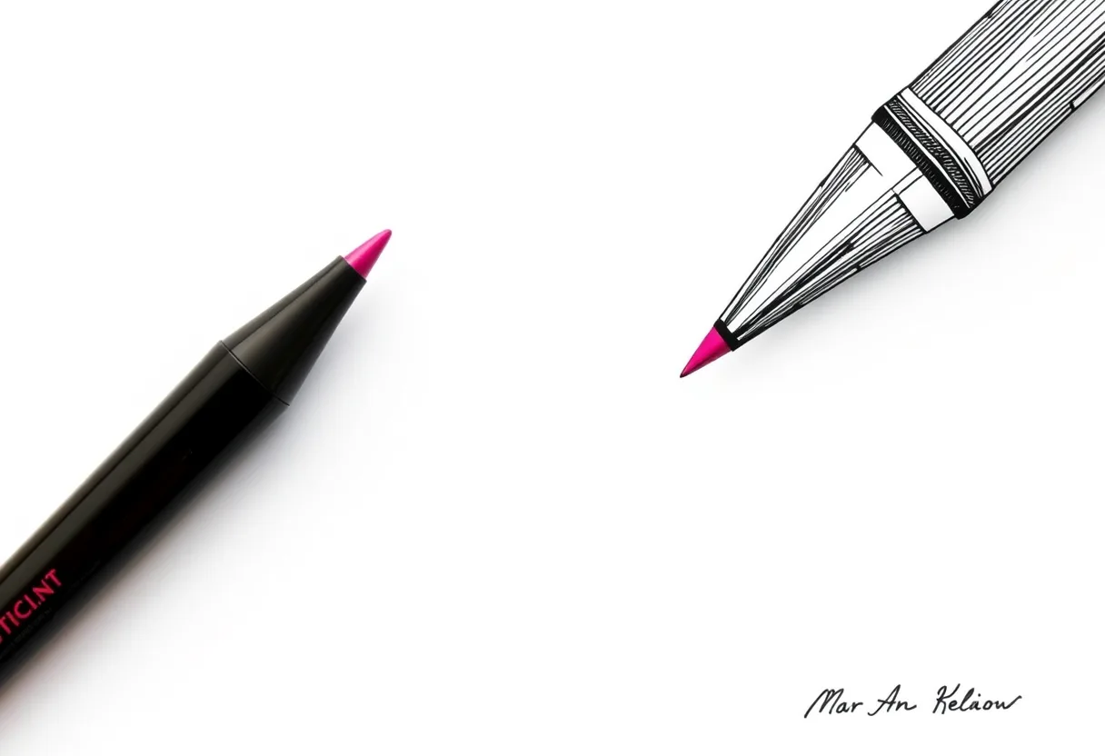 Fineliner vs Gel Pen for Pen Plotting: Which Is Better? — fineliner vs gel pen illustration